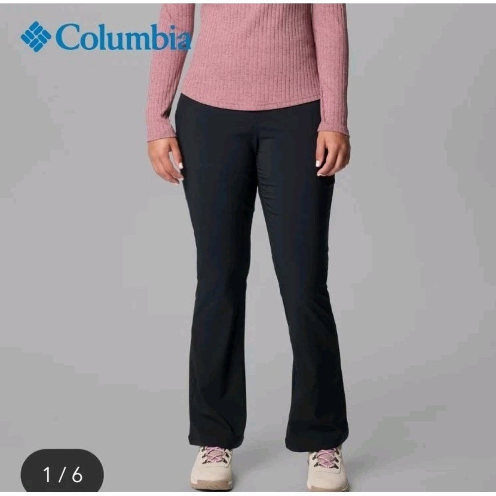 NWT Columbia Womens All Season Boot Cut Pant Omnishade Omnishield  2XL Long Blk